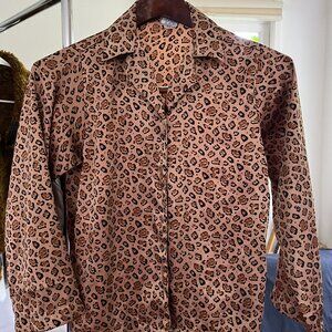VINTAGE SILKY CHEETAH E-GIRL TOP